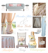 Chicago Indian Wedding Wedding Color palette Powder Blue & Rose Gold with Bashful Champagne and Gray