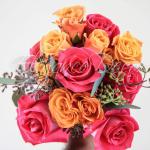 Pink Orange Peach Rose Bouquet- Decor For an Indian Wedding By Elegance Decor 847-791-0397 contact@elegance-decor.com- Serving the Midwest (Chicago, Iowa, Michigan, Ohio, Indiana)